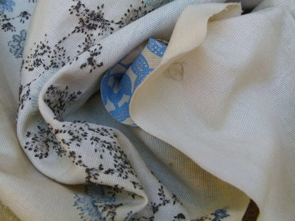 Gp & Baker Lifestyle Madurai Aqua/cobalt Blue Floral Embroidery Stripe Cotton MSRP US196/y