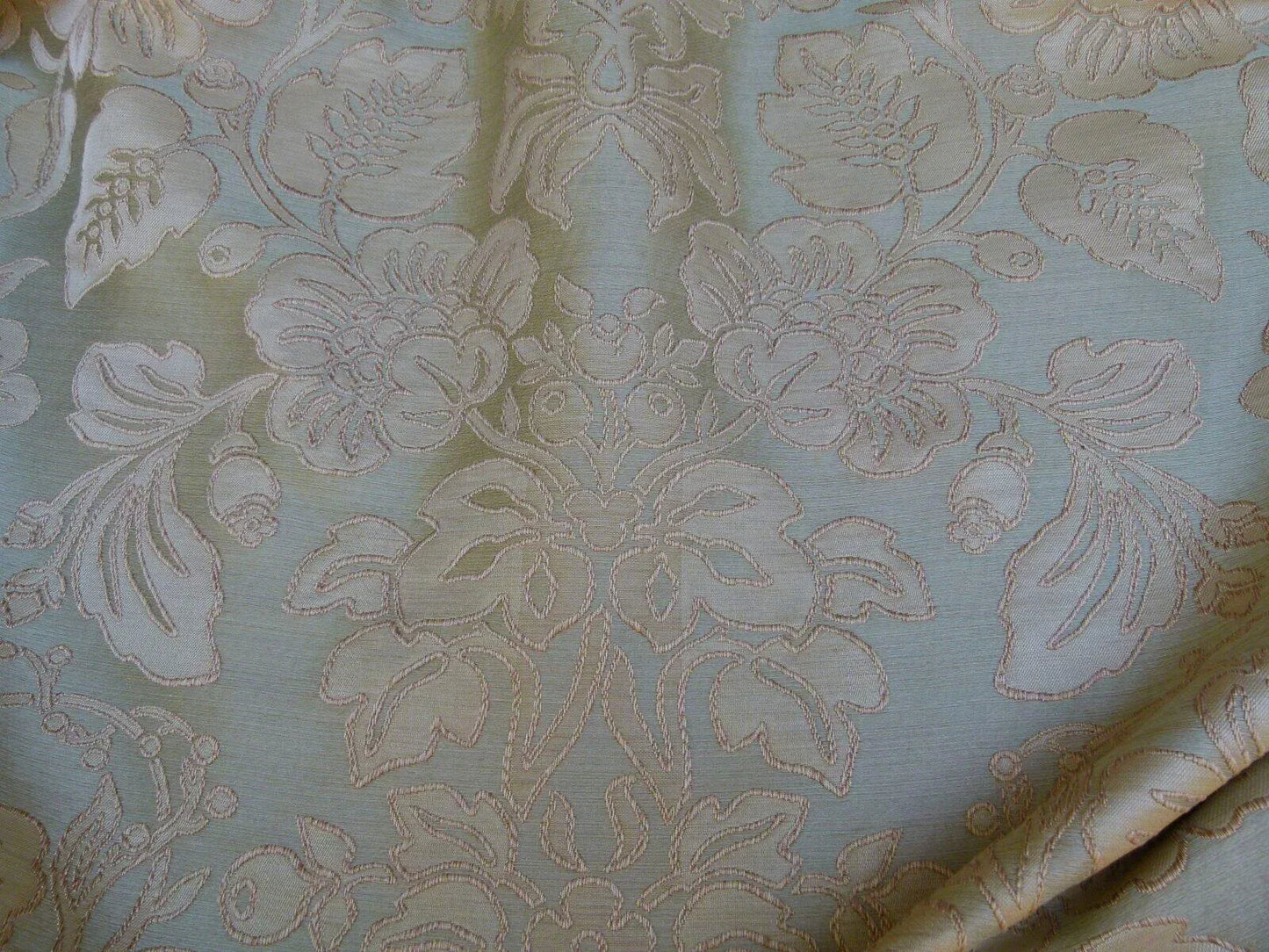 1.85y Gp&amp;j Baker Montague Silk Damask Renaissance Birch Brn Grn