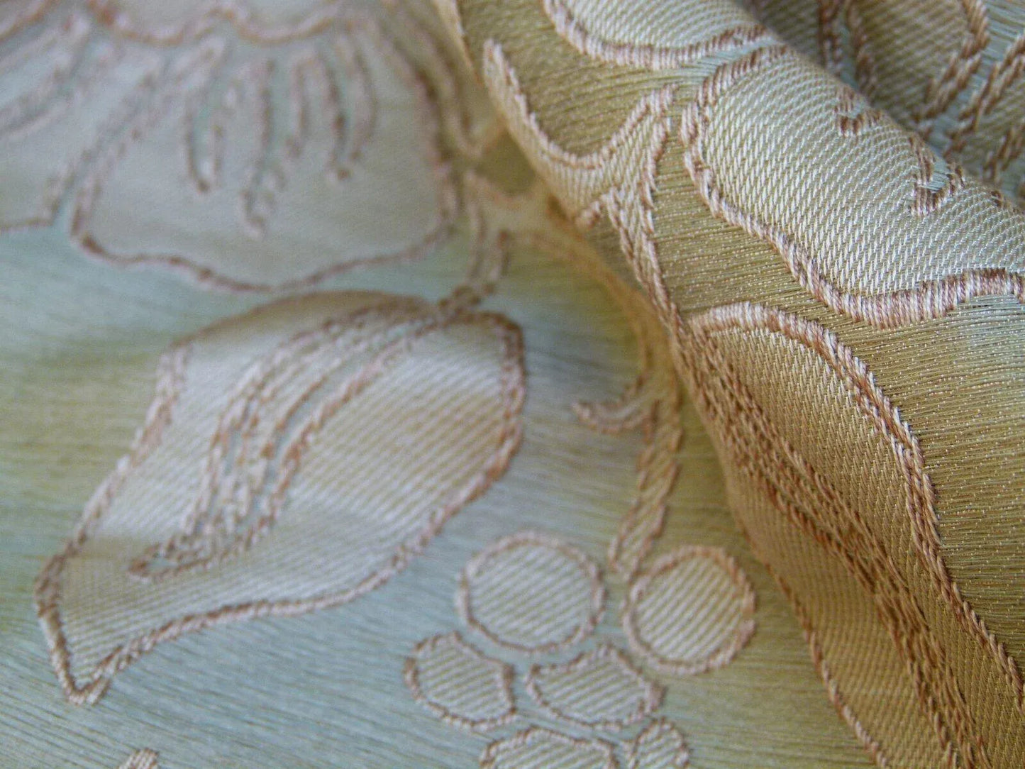1.85y Gp&amp;j Baker Montague Silk Damask Renaissance Birch Brn Grn