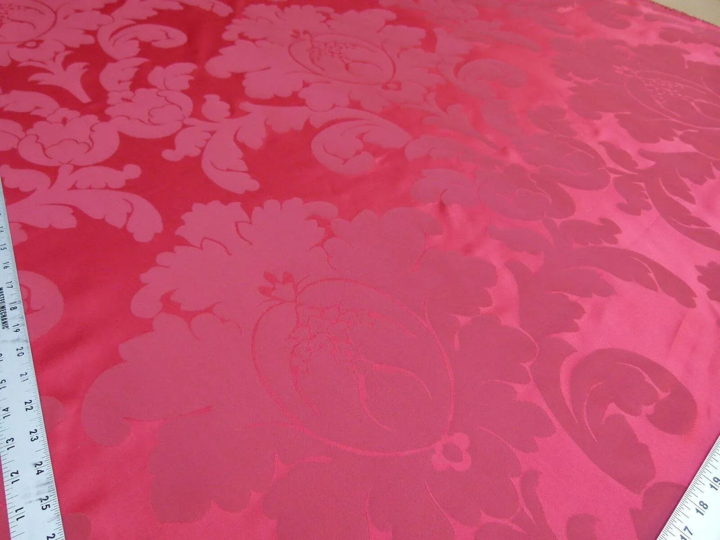 Bty Brunschwig &amp; Fils Sylvana Ruby Red Damask Renaissance Cotton MSRP USD248/y