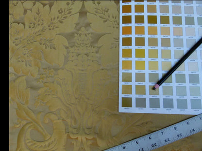 By Yd Kravet Couture Limoges 100% Silk Damask Topaz Gold Rp$264y
