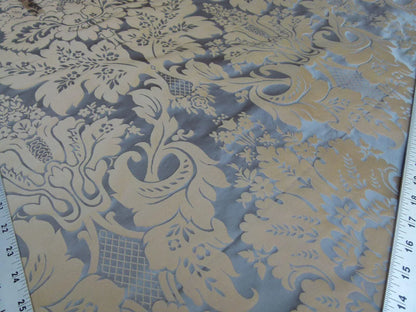 1Y KRAVET Couture LIMOGES 100% SIlk Damask CERULEAN blue MSRP264