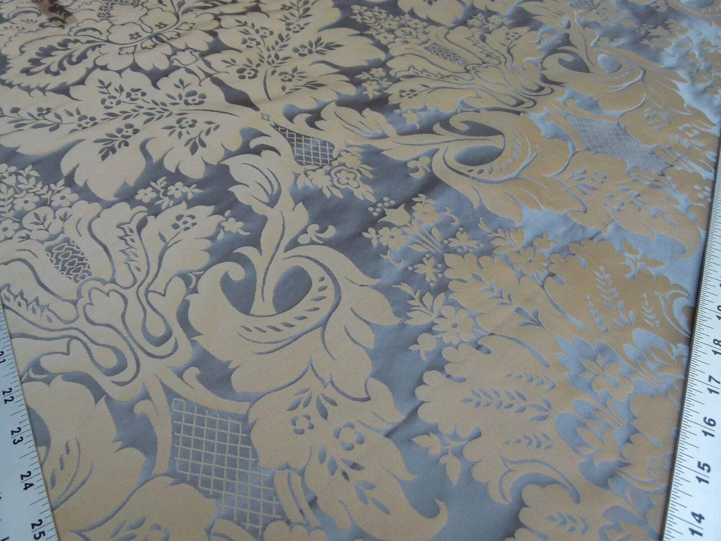 1y Kravet Couture Limoges 100% Silk Damask Cerulean Blue MSRP USD 264