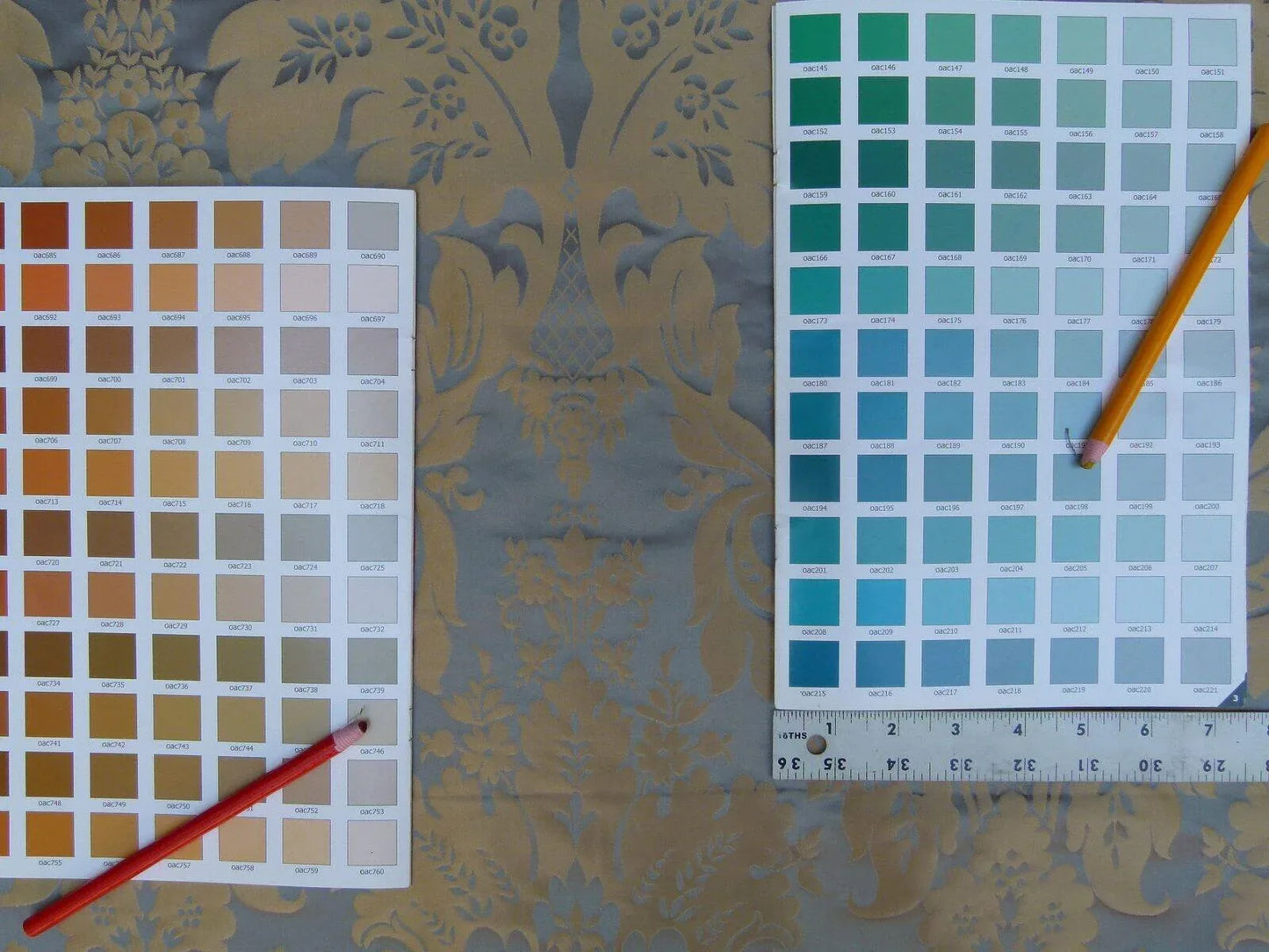 1y Kravet Couture Limoges 100% Silk Damask Cerulean Blue MSRP USD 264