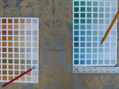 1y Kravet Couture Limoges 100% Silk Damask Cerulean Blue MSRP USD 264