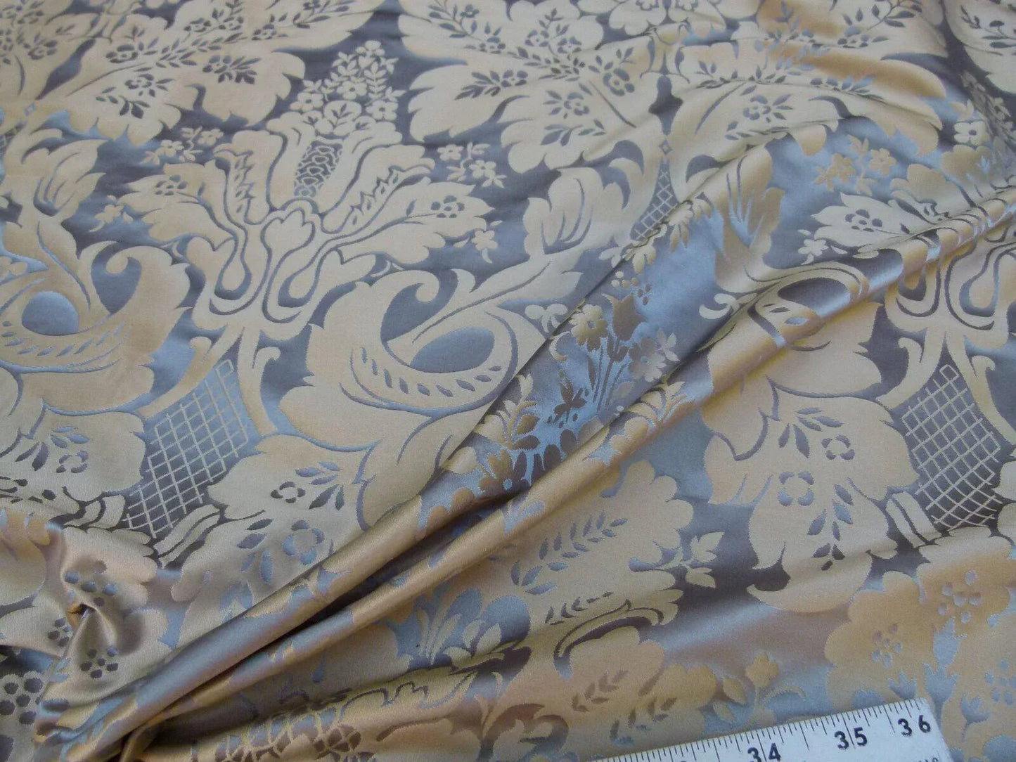 1y Kravet Couture Limoges 100% Silk Damask Cerulean Blue MSRP USD 264