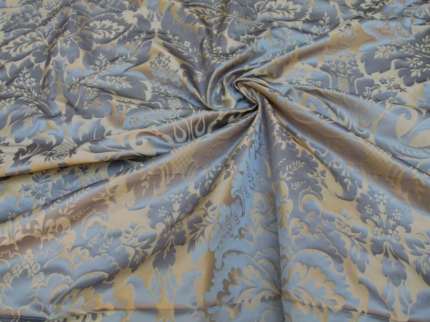 1y Kravet Couture Limoges 100% Silk Damask Cerulean Blue MSRP USD 264