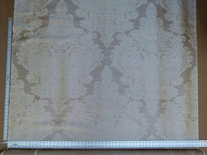 By Yd  Kravet Couture Silk Damask Organza Sheer Light Bronze Ivory Cream Semi Sheer MSRP USD159/y 3648.16