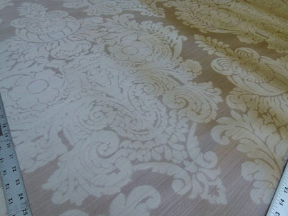 By Yd  Kravet Couture Silk Damask Organza Sheer Light Bronze Ivory Cream Semi Sheer MSRP USD159/y 3648.16