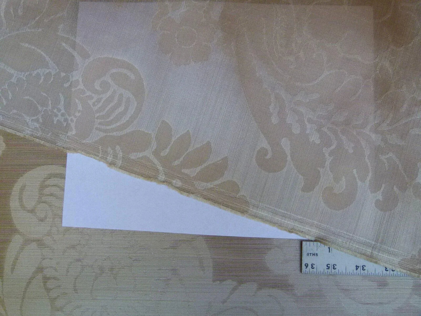 By Yd  Kravet Couture Silk Damask Organza Sheer Light Bronze Ivory Cream Semi Sheer MSRP USD159/y 3648.16