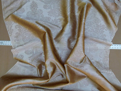 By Yd  Kravet Couture Silk Damask Organza Sheer Light Bronze Ivory Cream Semi Sheer MSRP USD159/y 3648.16