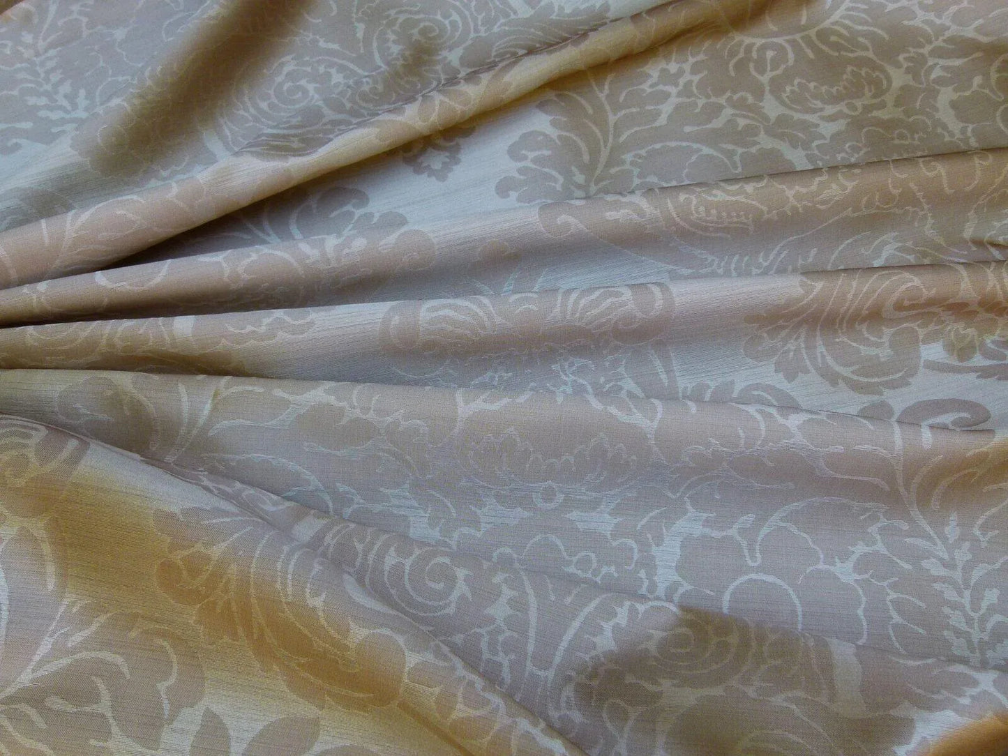 By Yd  Kravet Couture Silk Damask Organza Sheer Light Bronze Ivory Cream Semi Sheer MSRP USD159/y 3648.16