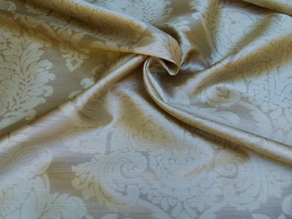 By Yd  Kravet Couture Silk Damask Organza Sheer Light Bronze Ivory Cream Semi Sheer MSRP USD159/y 3648.16
