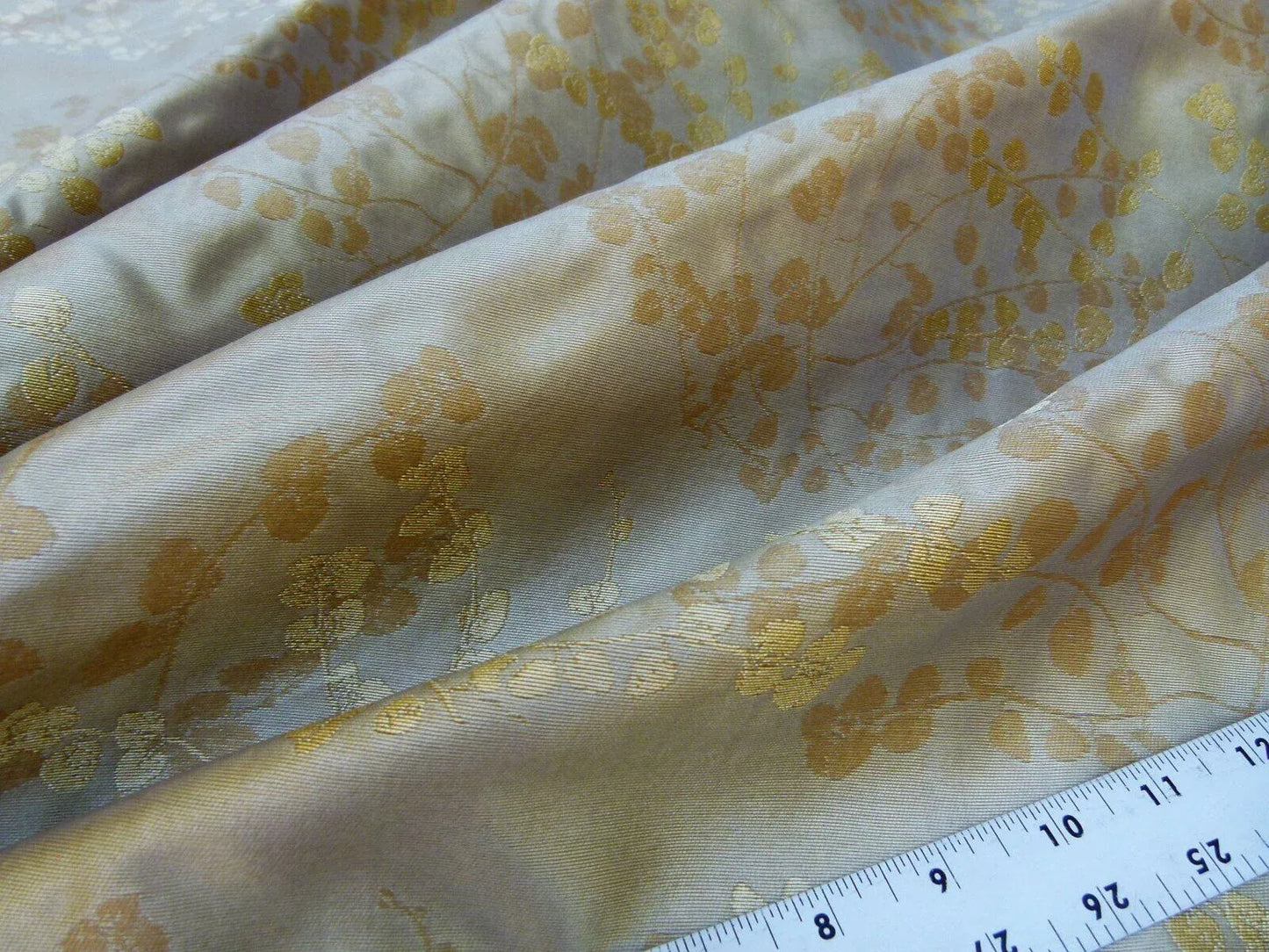 Bty Kravet Couture Silk Colombine Coin Gold Silver Baby's Breath Maidenhair Fern MSRP USD 298/Y