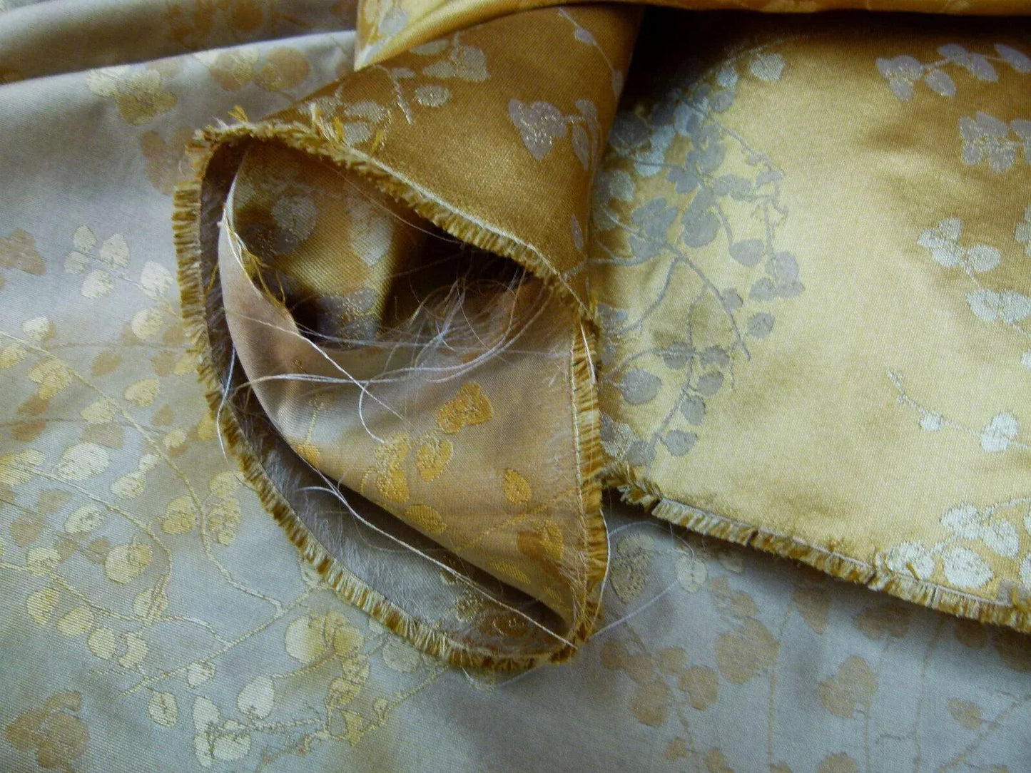 Bty Kravet Couture Silk Colombine Coin Gold Silver Baby's Breath Maidenhair Fern MSRP USD 298/Y