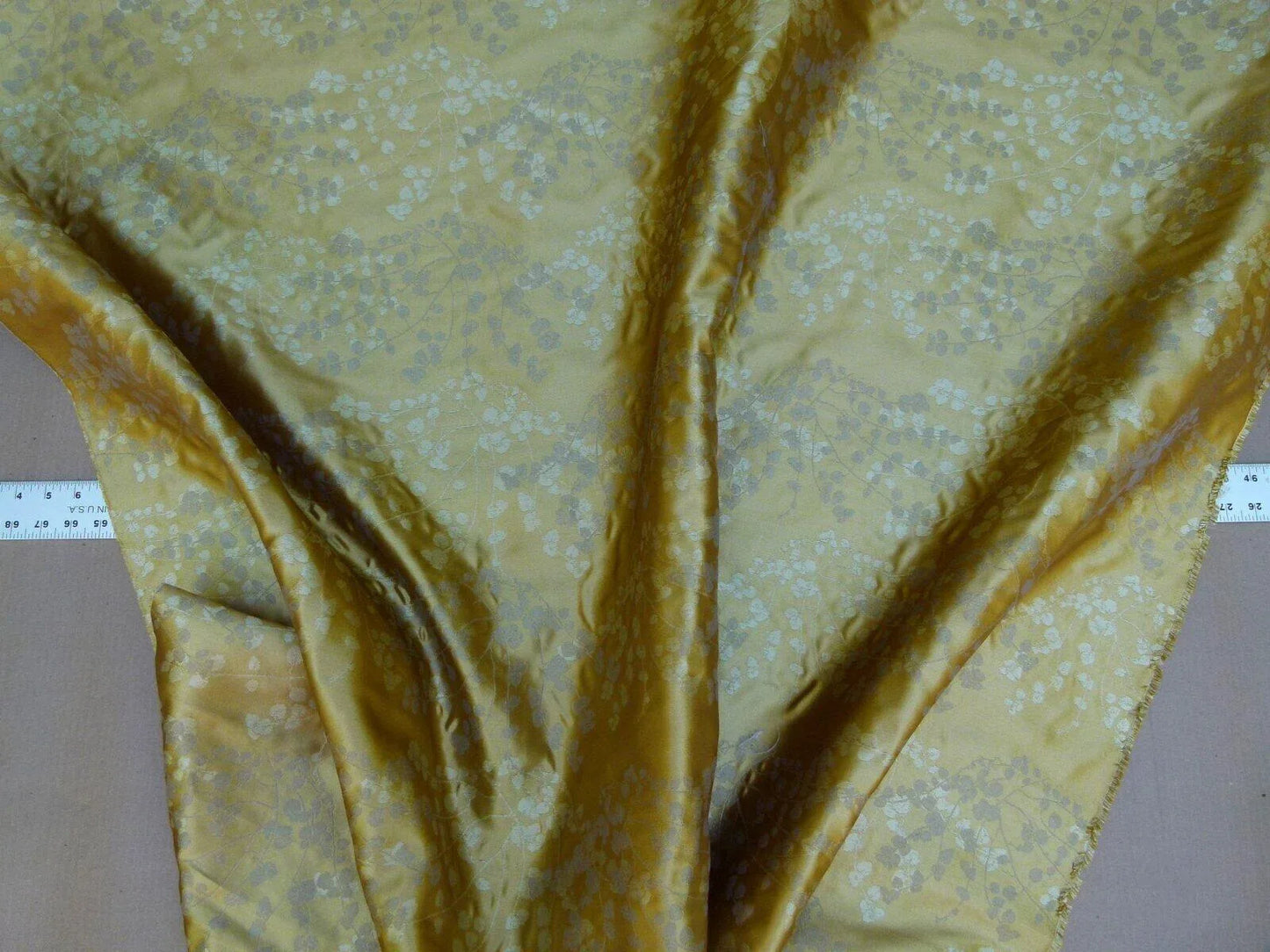 Bty Kravet Couture Silk Colombine Coin Gold Silver Baby's Breath Maidenhair Fern MSRP USD 298/Y