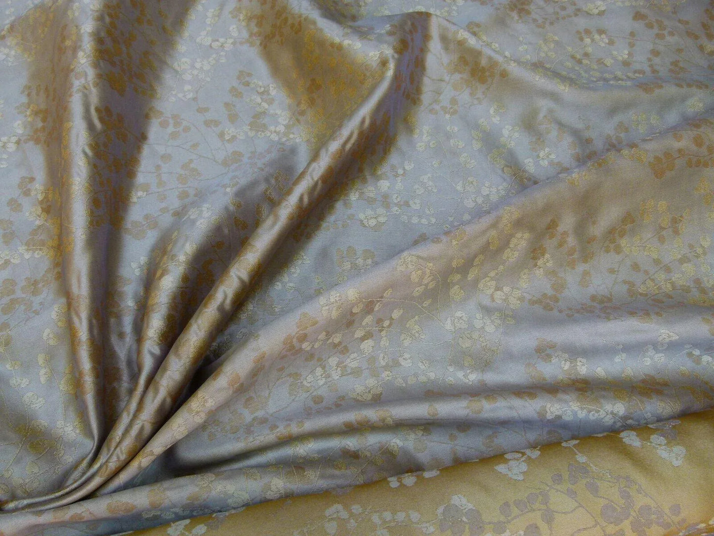 Bty Kravet Couture Silk Colombine Coin Gold Silver Baby's Breath Maidenhair Fern MSRP USD 298/Y