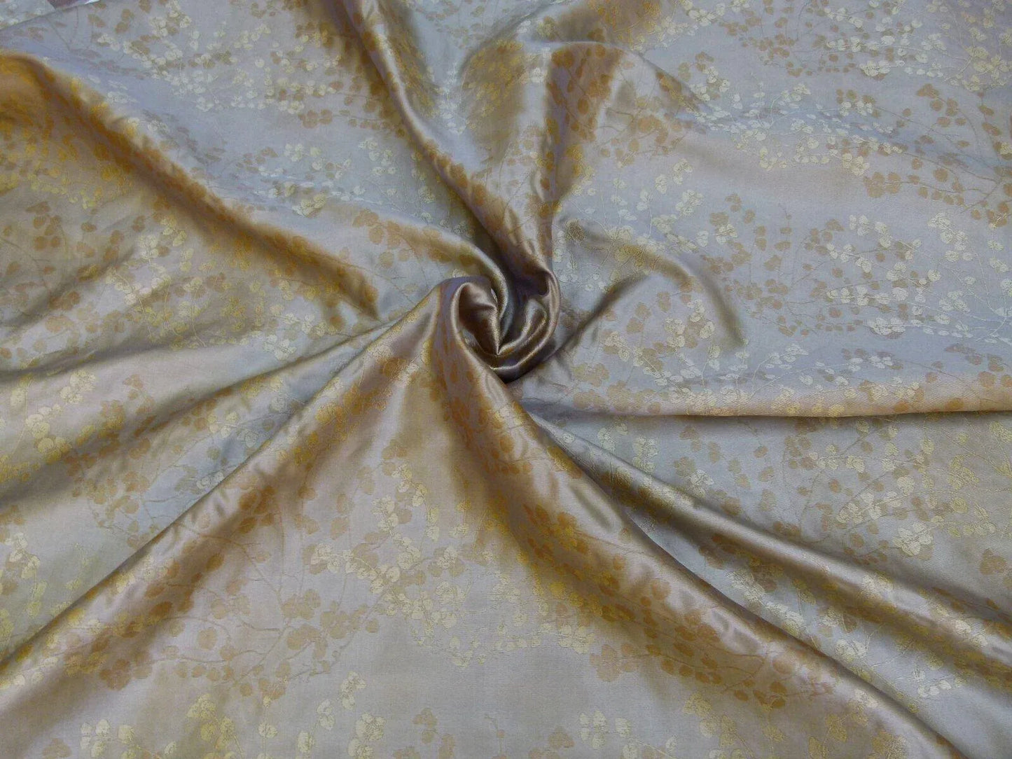 Bty Kravet Couture Silk Colombine Coin Gold Silver Baby's Breath Maidenhair Fern MSRP USD 298/Y