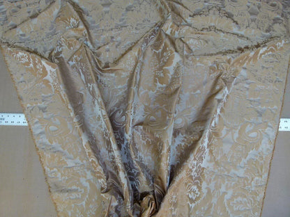 1.375y Kravet Couture Limoges 100%silk Damask Truffle Gold Rp264