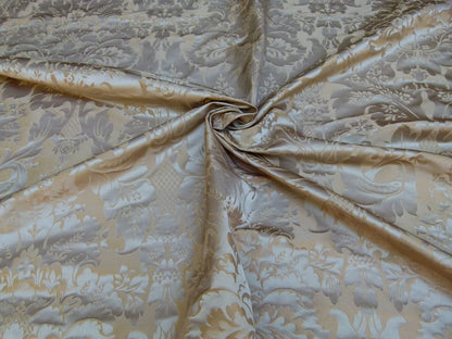 1.375y Kravet Couture Limoges 100%silk Damask Truffle Gold Rp264