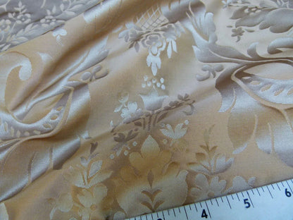 1.375y Kravet Couture Limoges 100%silk Damask Truffle Gold Rp264