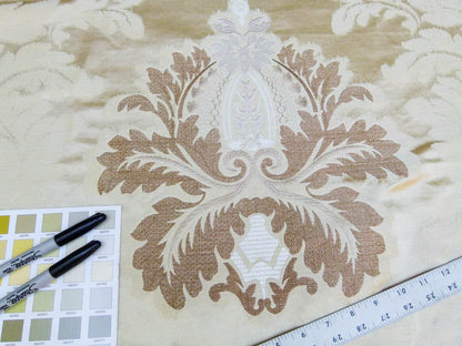 Lee Jofa Emilia Damask Color: 16-sandstone Silk Linen Embroidery MSRP USD348/y