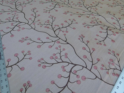 Kravet Couture Lemon Drop Color: 617 blush Pink Silk Lampas Modern Tree Bush  Berry Lampas MSRP USD 375/Y