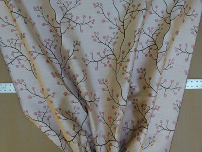 Kravet Couture Lemon Drop Color: 617 blush Pink Silk Lampas Modern Tree Bush  Berry Lampas MSRP USD 375/Y