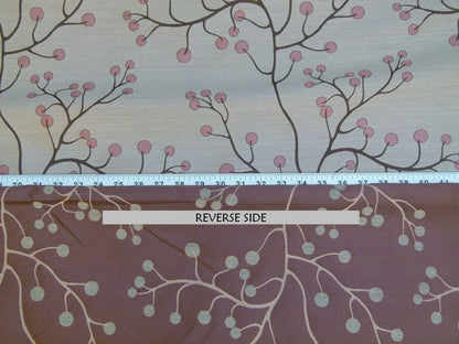 Kravet Couture Lemon Drop Color: 617 blush Pink Silk Lampas Modern Tree Bush  Berry Lampas MSRP USD 375/Y