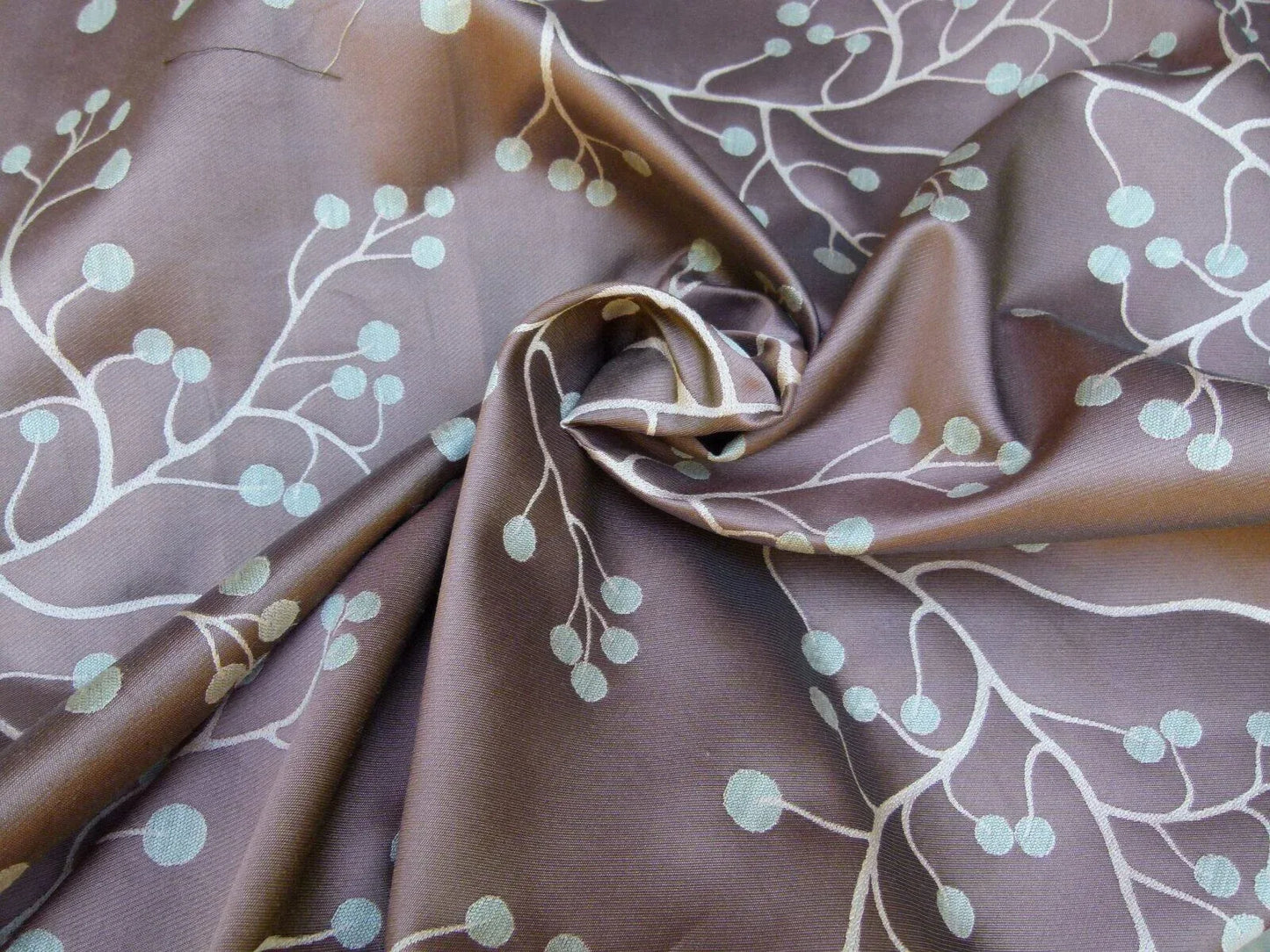 Kravet Couture Lemon Drop Color: 617 blush Pink Silk Lampas Modern Tree Bush  Berry Lampas MSRP USD 375/Y