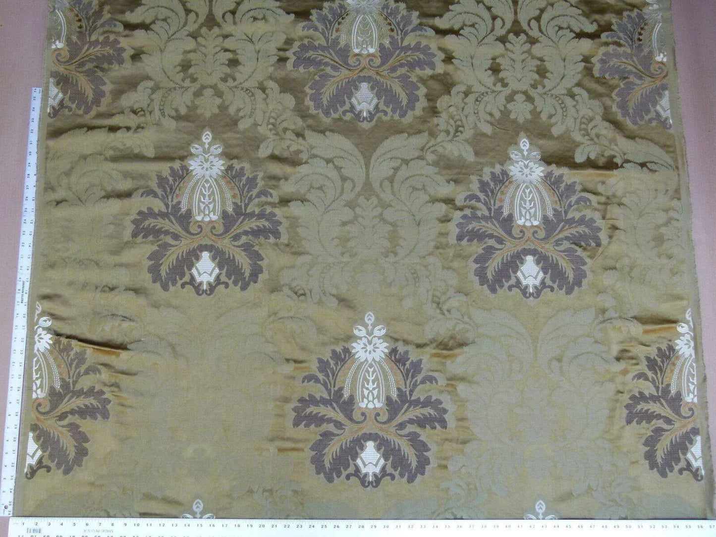 Lee Jofa Emilia Damask Color: 6 Tobacco Silk Linen Embroidery MSRP USD348/y