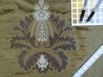 Lee Jofa Emilia Damask Color: 6 Tobacco Silk Linen Embroidery MSRP USD348/y