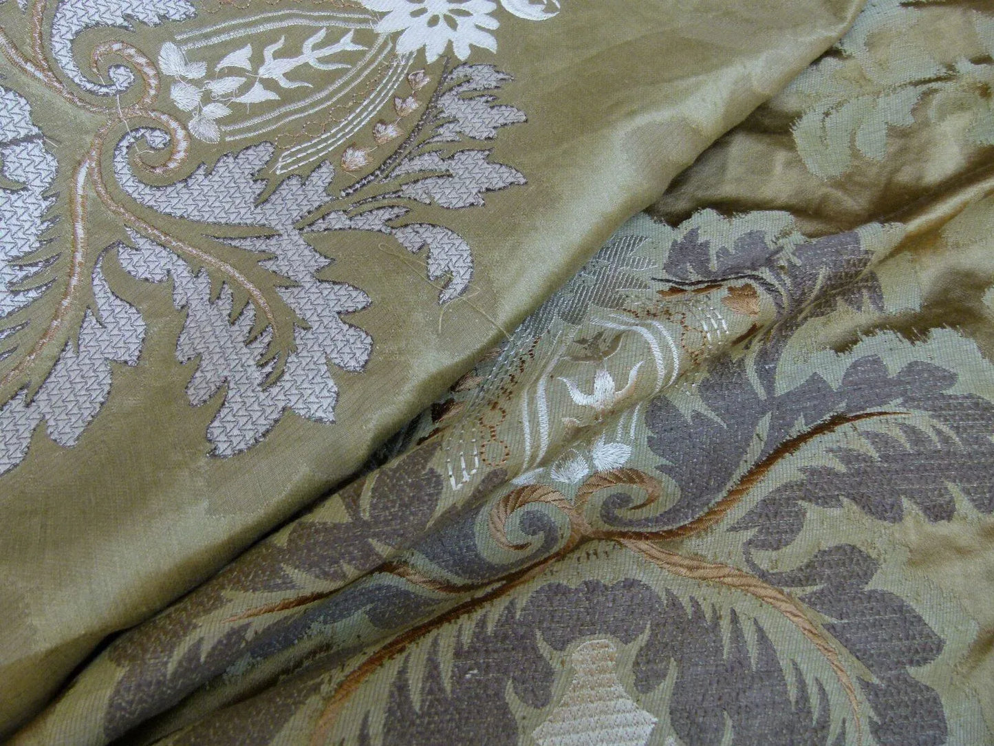 Lee Jofa Emilia Damask Color: 6 Tobacco Silk Linen Embroidery MSRP USD348/y