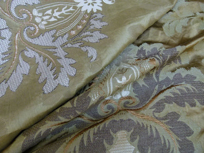 Lee Jofa Emilia Damask Color: 6 Tobacco Silk Linen Embroidery MSRP USD348/y