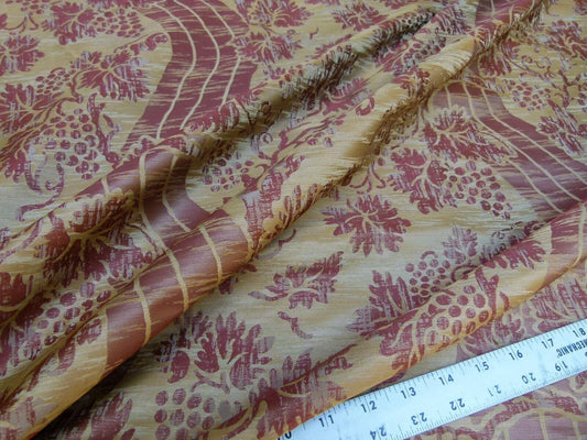 LEE JOFA ARDEN SILK Color: 24 CLAY RED GOLD GRAPE VINE DAMASK