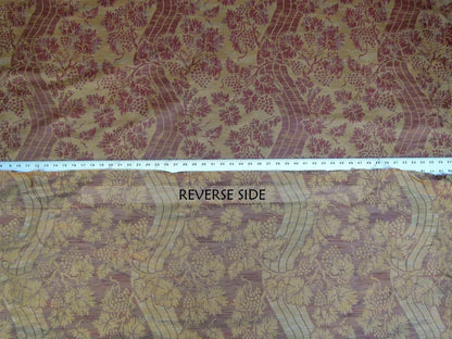 Lee Jofa Arden Silk Color 3 Clay Red Gold Grape Vine Damask Strie Silk Art Nouveau MSRP $190/Y