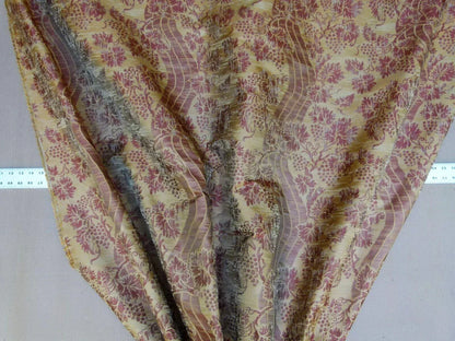 Lee Jofa Arden Silk Color 3 Clay Red Gold Grape Vine Damask Strie Silk Art Nouveau MSRP $190/Y