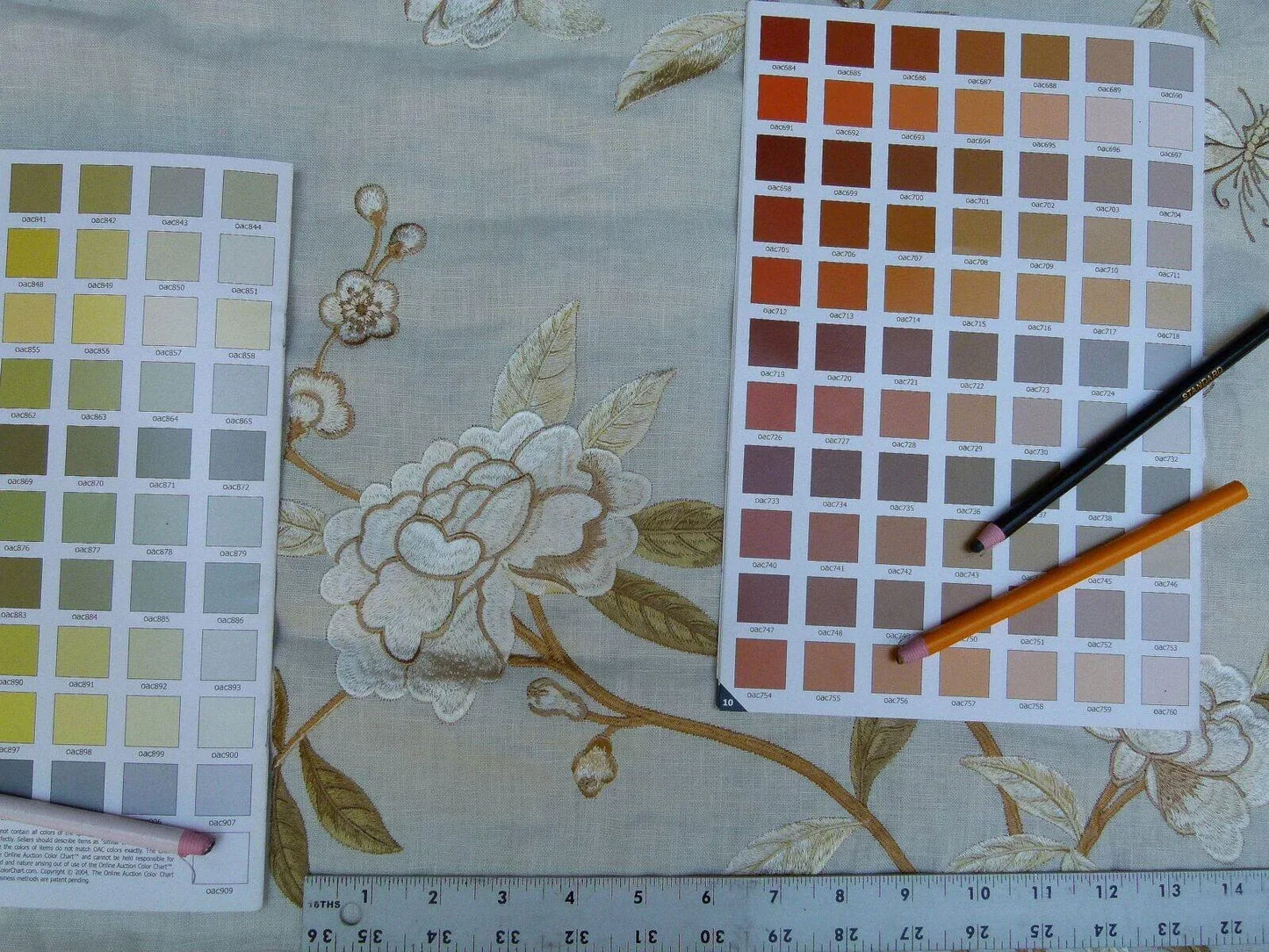 Bty Gp &amp; J Baker Peony &amp; Blossom Embroidery Linen Ivory Rp396y