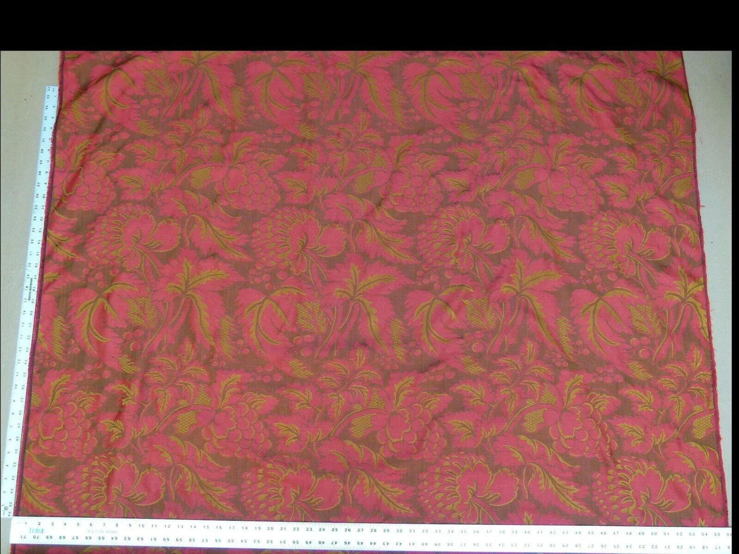 Lee Jofa Chaumontel Damask Color: 19 Crimson Red Silk Cotton Damask Grape Artichoke Vine MSRP USD 148