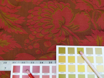 Lee Jofa Chaumontel Damask Color: 19 Crimson Red Silk Cotton Damask Grape Artichoke Vine MSRP USD 148