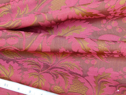 Lee Jofa Chaumontel Damask Color: 19 Crimson Red Silk Cotton Damask Grape Artichoke Vine MSRP USD 148