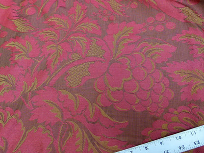 Lee Jofa Chaumontel Damask Color: 19 Crimson Red Silk Cotton Damask Grape Artichoke Vine MSRP USD 148