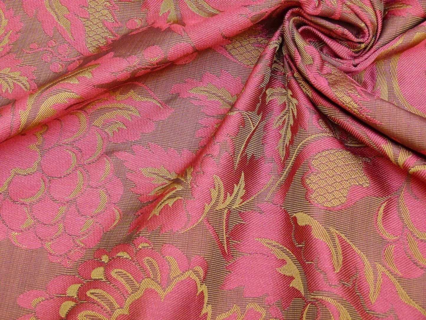Lee Jofa Chaumontel Damask Color: 19 Crimson Red Silk Cotton Damask Grape Artichoke Vine MSRP USD 148