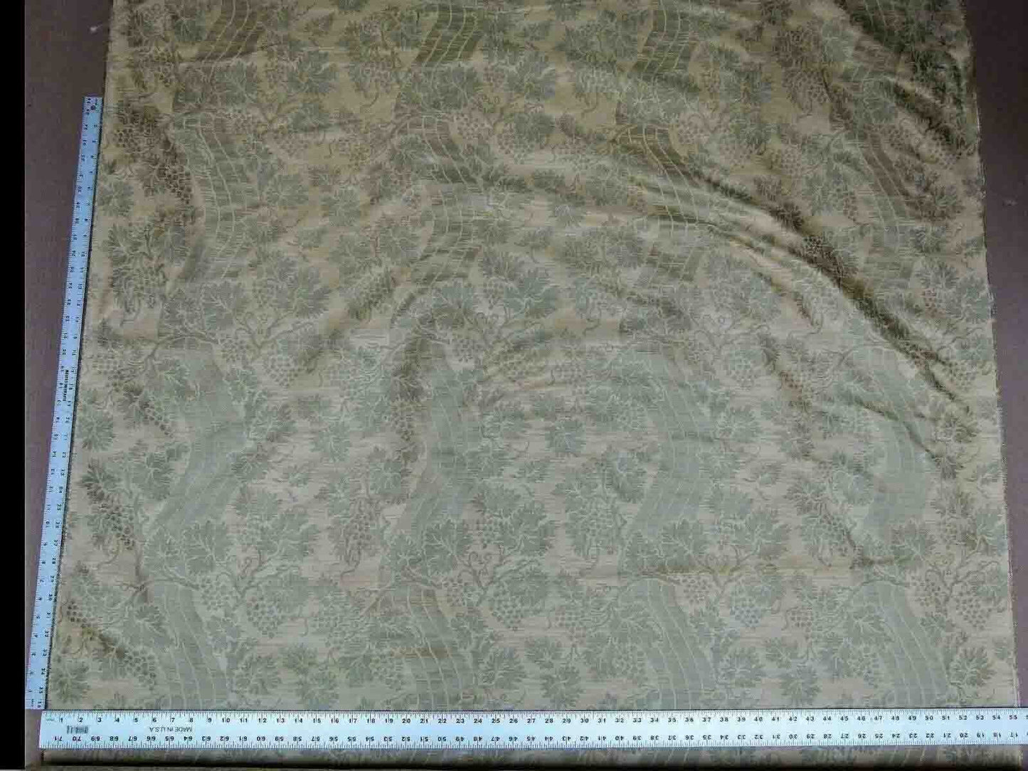 Lee Jofa Arden Silk Color 3 Willow Green Gold Grape Vine Damask Strie Silk Art Nouveau MSRP USD190/Y