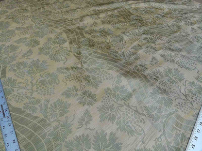 Lee Jofa Arden Silk Color 3 Willow Green Gold Grape Vine Damask Strie Silk Art Nouveau MSRP USD190/Y