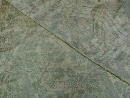 Lee Jofa Arden Silk Color 3 Willow Green Gold Grape Vine Damask Strie Silk Art Nouveau MSRP USD190/Y