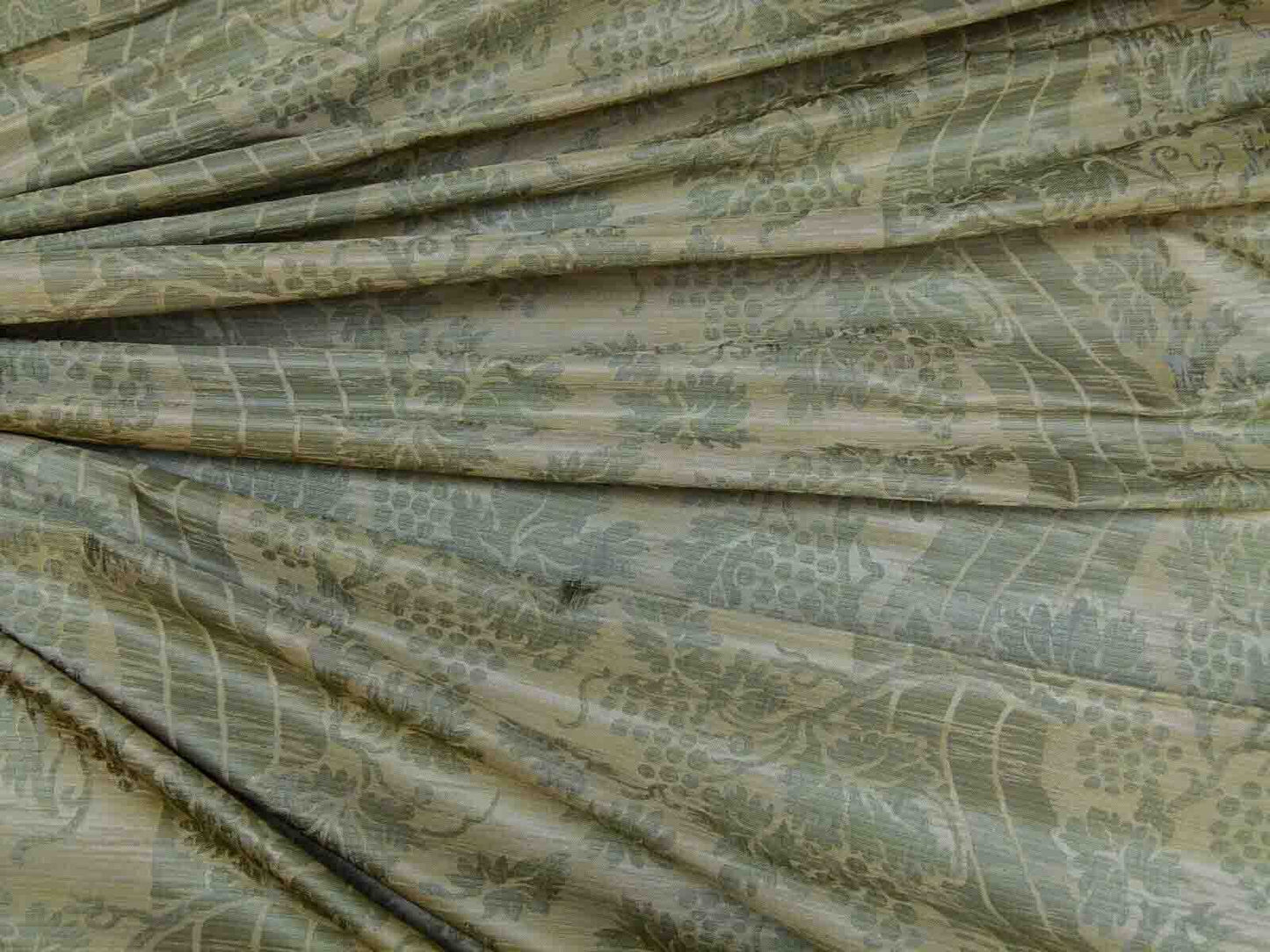 Lee Jofa Arden Silk Color 3 Willow Green Gold Grape Vine Damask Strie Silk Art Nouveau MSRP USD190/Y