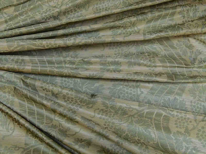 Lee Jofa Arden Silk Color 3 Willow Green Gold Grape Vine Damask Strie Silk Art Nouveau MSRP USD190/Y
