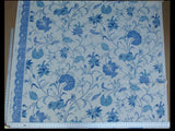1.75Yd Brunschwig & Fils Batik Pacific Blue Bird Print Linen