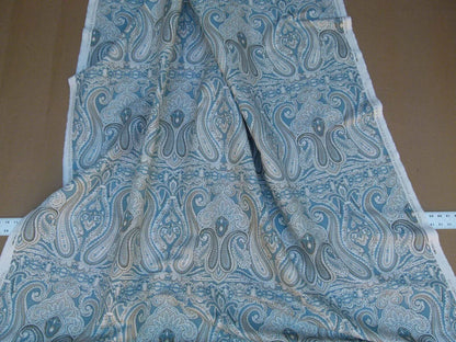 By Yd Lee Jofa Alsace Paisley Blue/sage/bark Linen Cotton MSRP USD 196/y